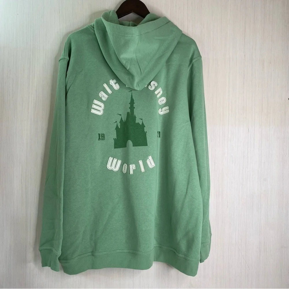 NWT Disney Parks Walt Disney World Logo and Castle Unisex Hoodie Green XXL - Picture 7 of 11